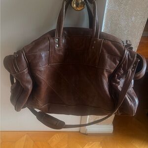 Brown Leather Weekender Bag